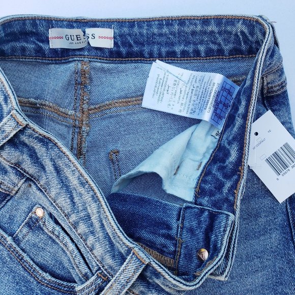 New GUESS 1981 Frayed Slim Straight Jeans sz 26 - Picture 12 of 14
